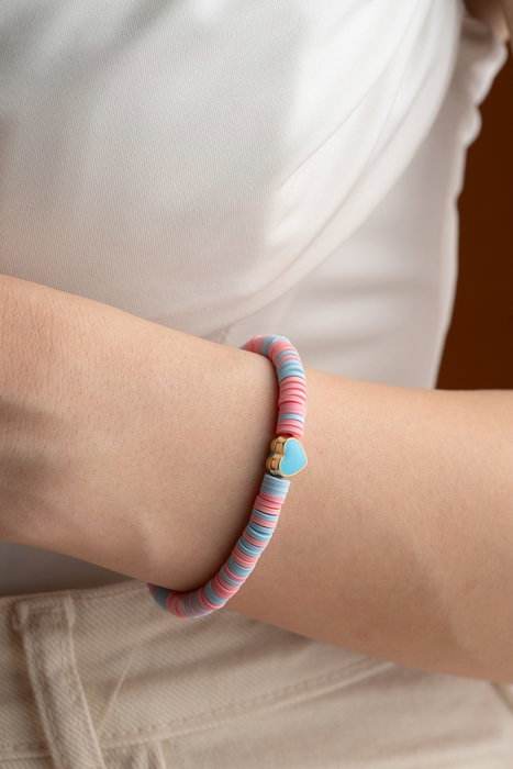 Heliophilia Silver Pulsera Multicolor con Colgante de Aleación de Latón y Cobre